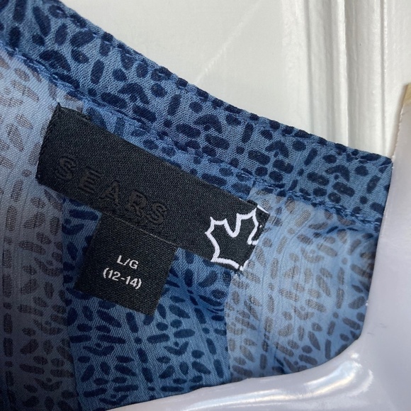 Sears Sheer button down sleeveless top size Large (12-14) - Picture 4 of 5